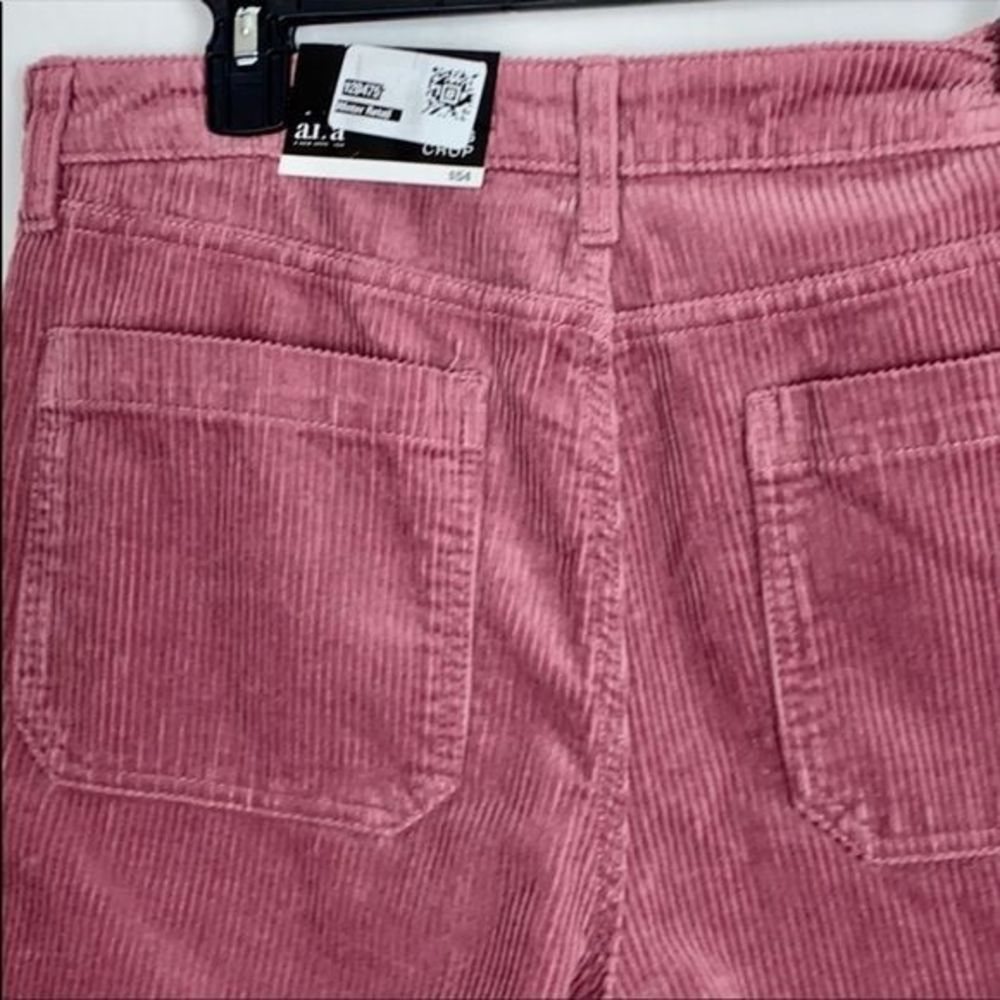 NEW a.n.a Wide Leg, Hi Rise, Dusty Rose Corduroy Cropped Pants — Size 12 NWT - Picture 4 of 6